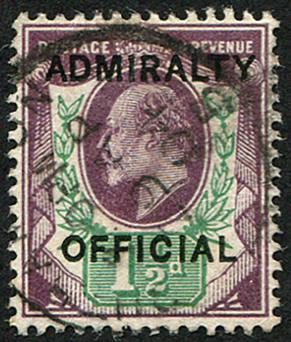 Admiralty 1½d SG 0103 VFU crisp light 1904 CDS Embassy Philatelists