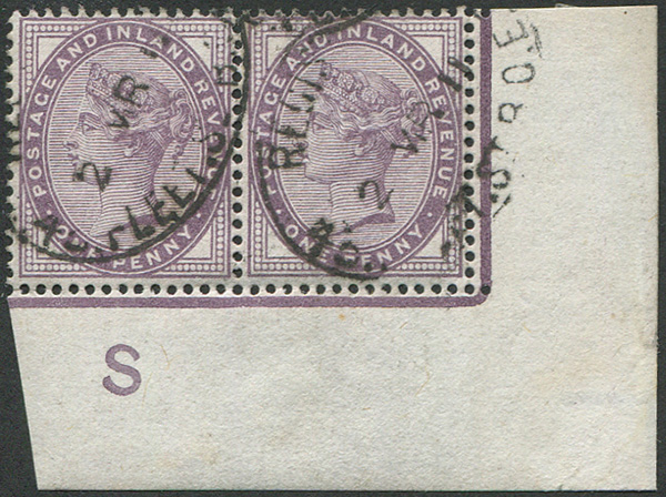 D Sg Control I Corner Pair Vfu Fleet S Embassy Philatelists